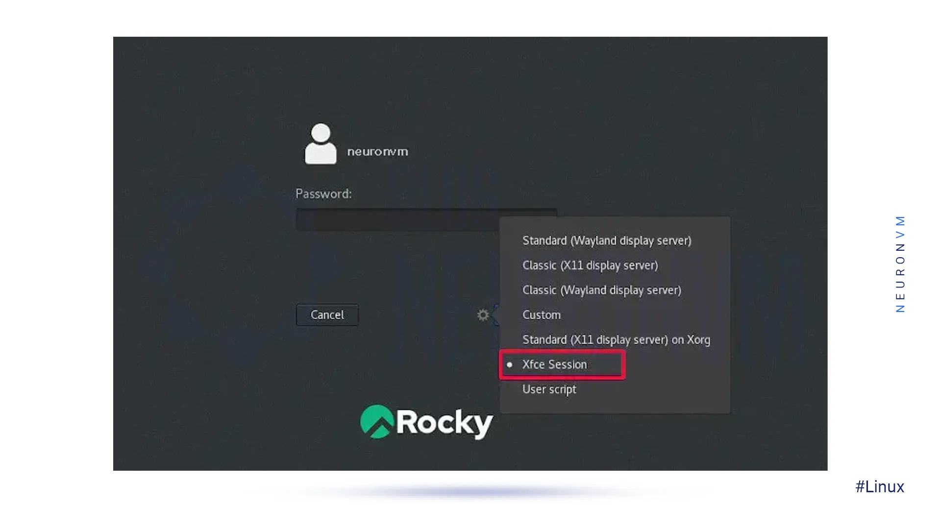  how-to-Choose-XFCE-Session-on-rocky