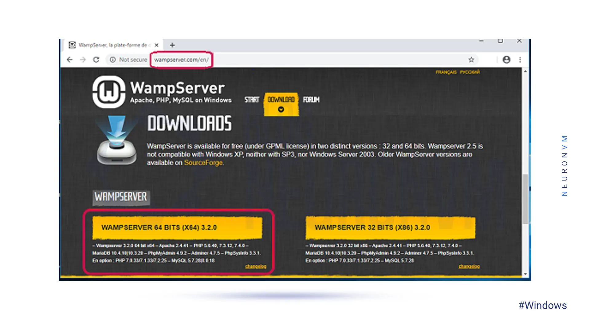 download WAMP Server on windows