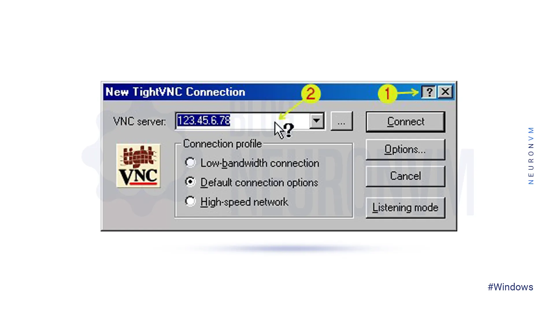 new tightvnc connection on windows