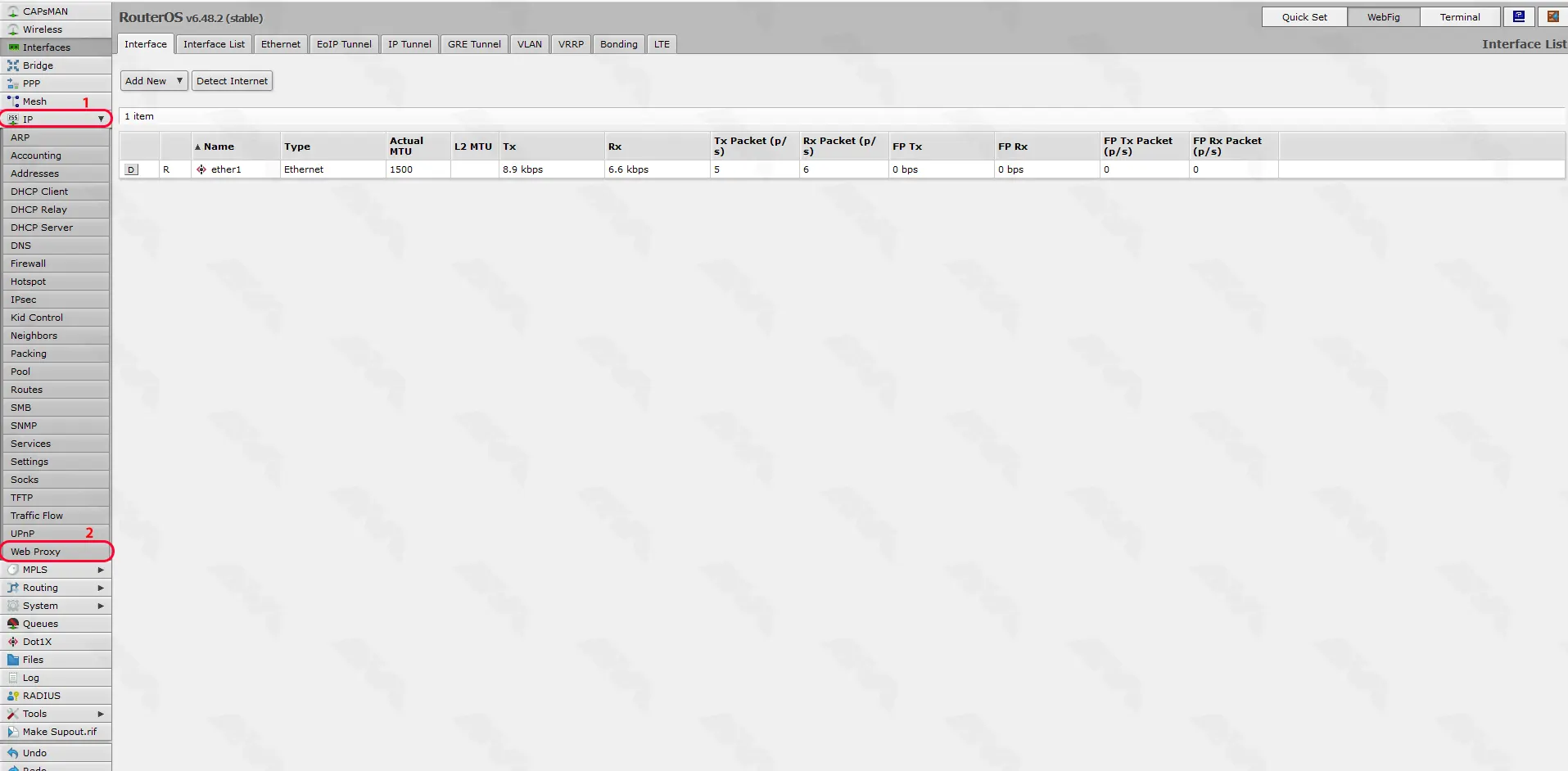 enabling web proxy in mikrotik