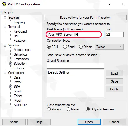 login to vps using putty - installing SteamCMD on your VPS