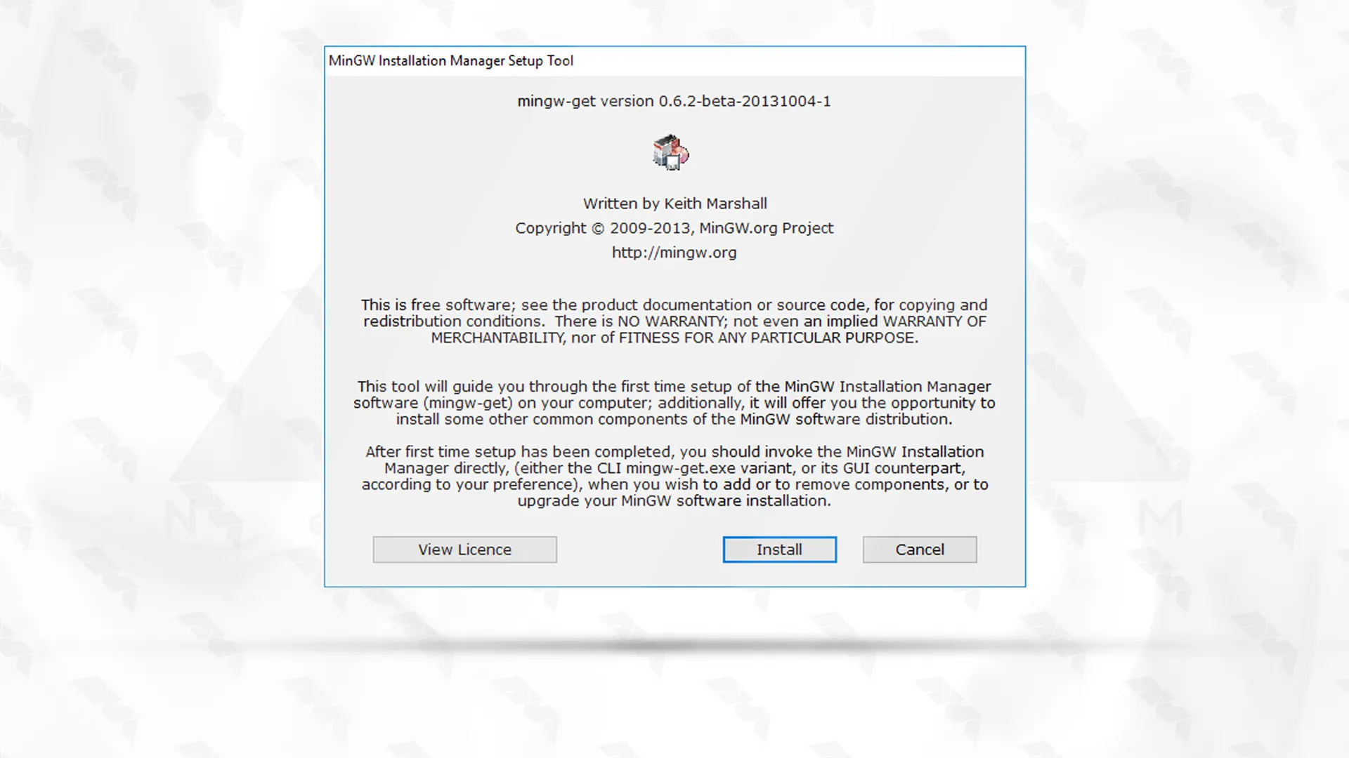 mingw installation manager - install MinGW on Windows 10