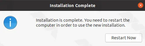 restart after installation ubuntu